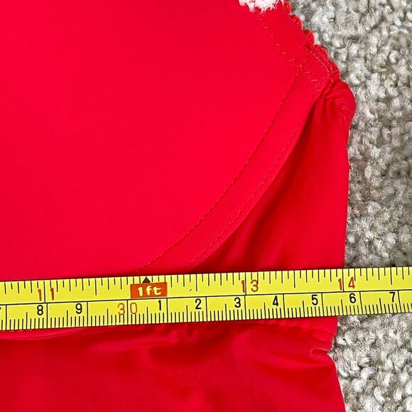 Victoria's Secret Red Padded Underwire 36C Babydoll Chemise Slip Dress Lace Trim - Picture 15 of 15